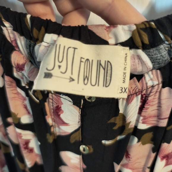 Just Found Black Floral High-low Maxi Dress 3X Long Sleeves - Picture 3 of 8